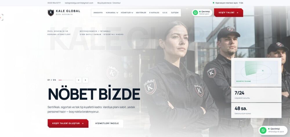 Kale Global Güvenlik web sitesi