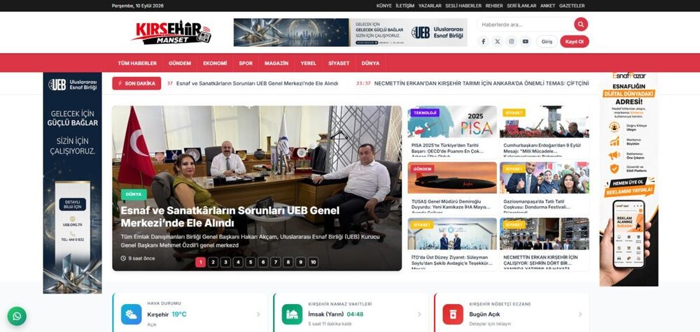 Kırşehir Manşet web sitesi
