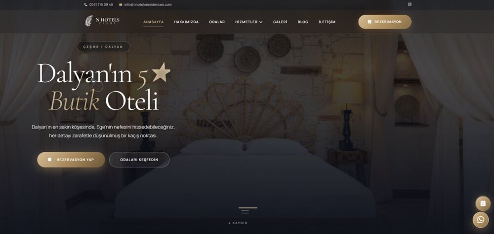 N Hotels Çeşme web sitesi