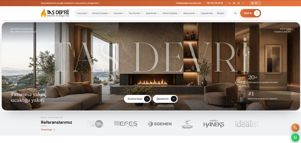 Taş Devri Şömine web sitesi