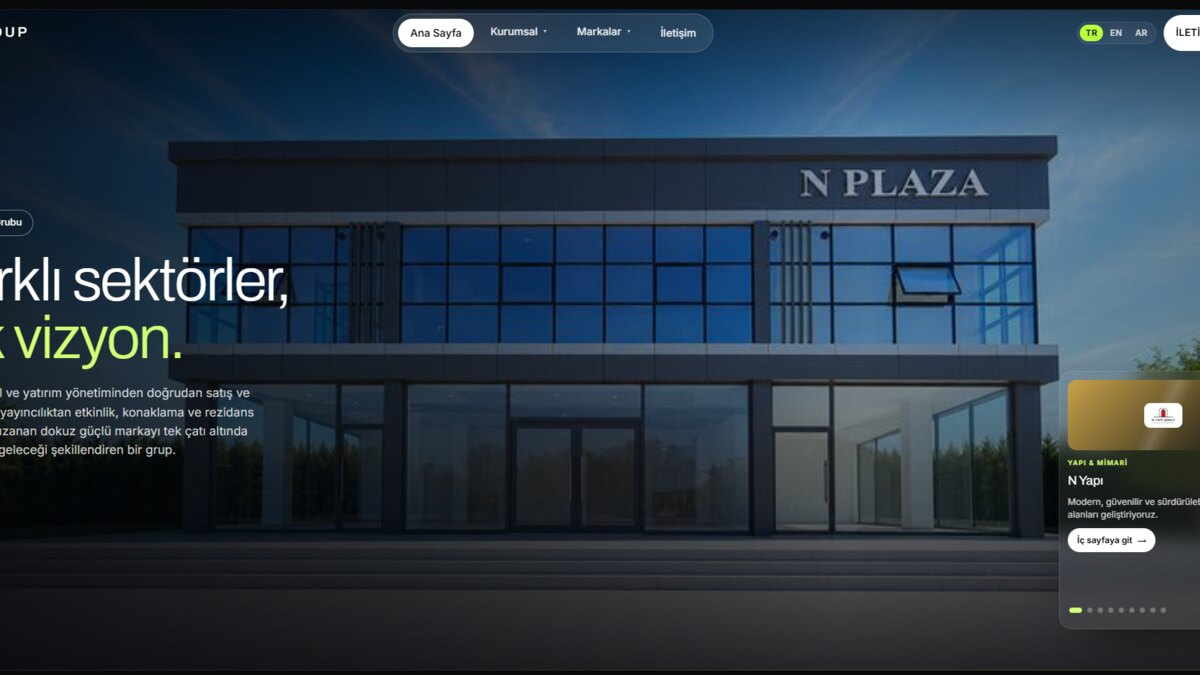 N Group — Grup şirketi kurumsal sitesi
