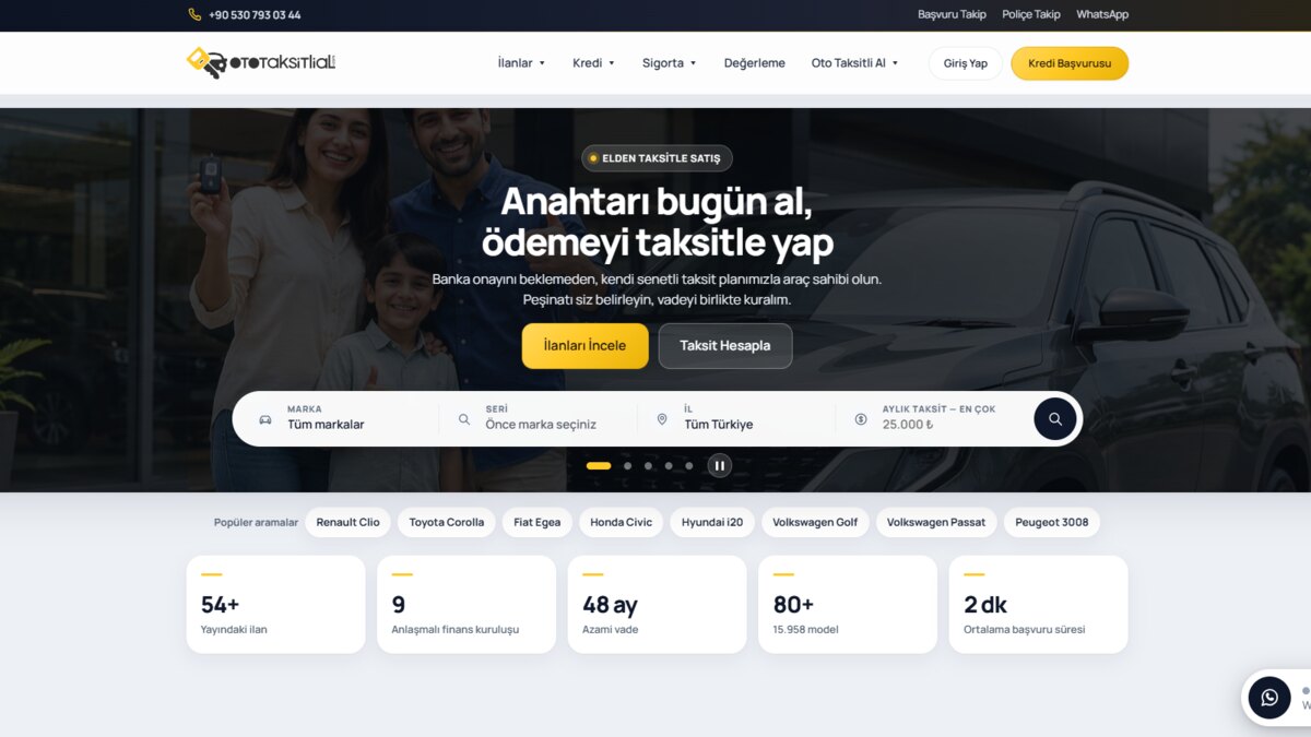 Oto Taksitli Al — Taksitli araç satış platformu