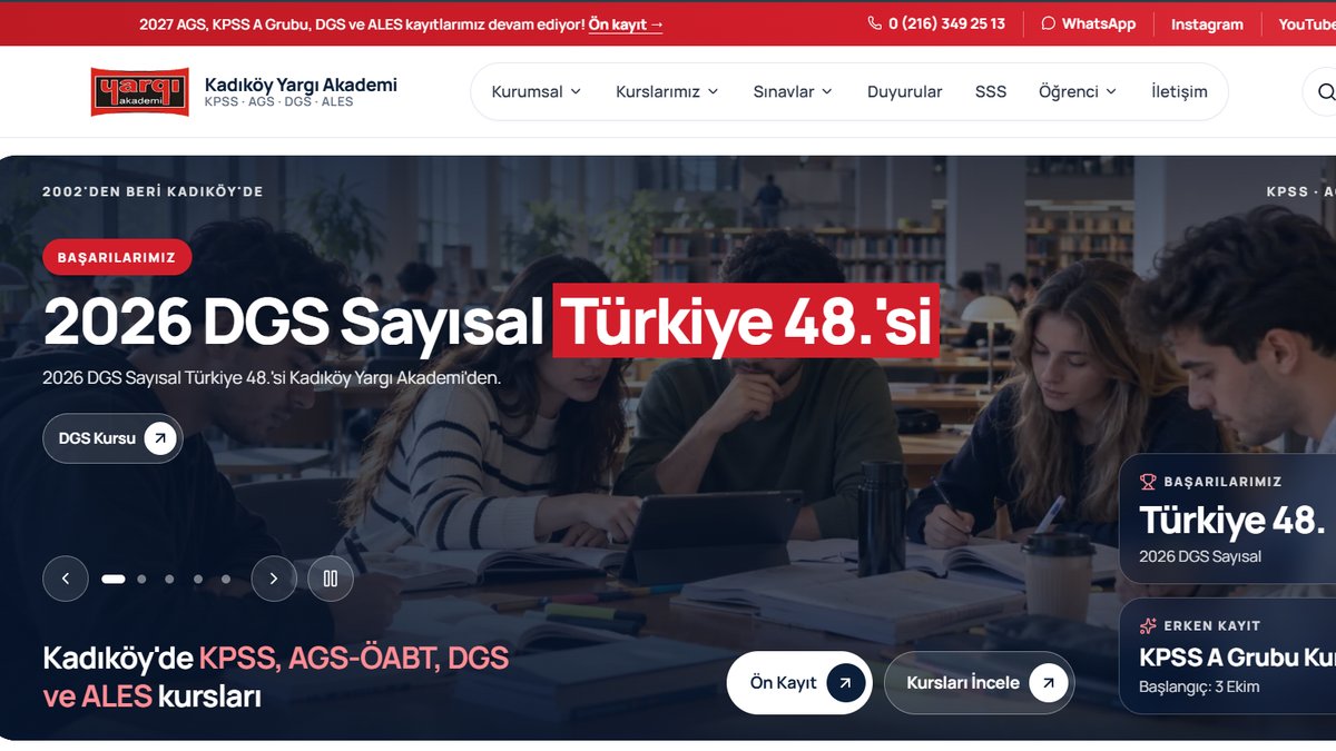 Yargı Akademi — Eğitim kurumu web sitesi